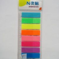 韩版文具HOPAX透明塑料指示标签 N次贴 分类便利贴34021  8色 80张/包