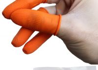 防静电防滑手指套  加厚耐磨橡胶手指套  防滑防静电手指套 一次性手指套 橘色手指套