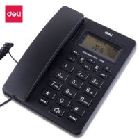得力（deli)电话机座机 固定电话 办公家用 免提座机 大字按键 33490黑