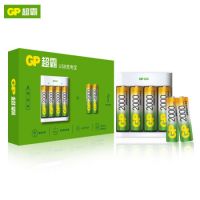 超霸（GP）4槽普充5号2000mAh充电电池6粒4槽充电器套装 可充5号7号 适用于相机/玩具/吸奶器等 五号AA